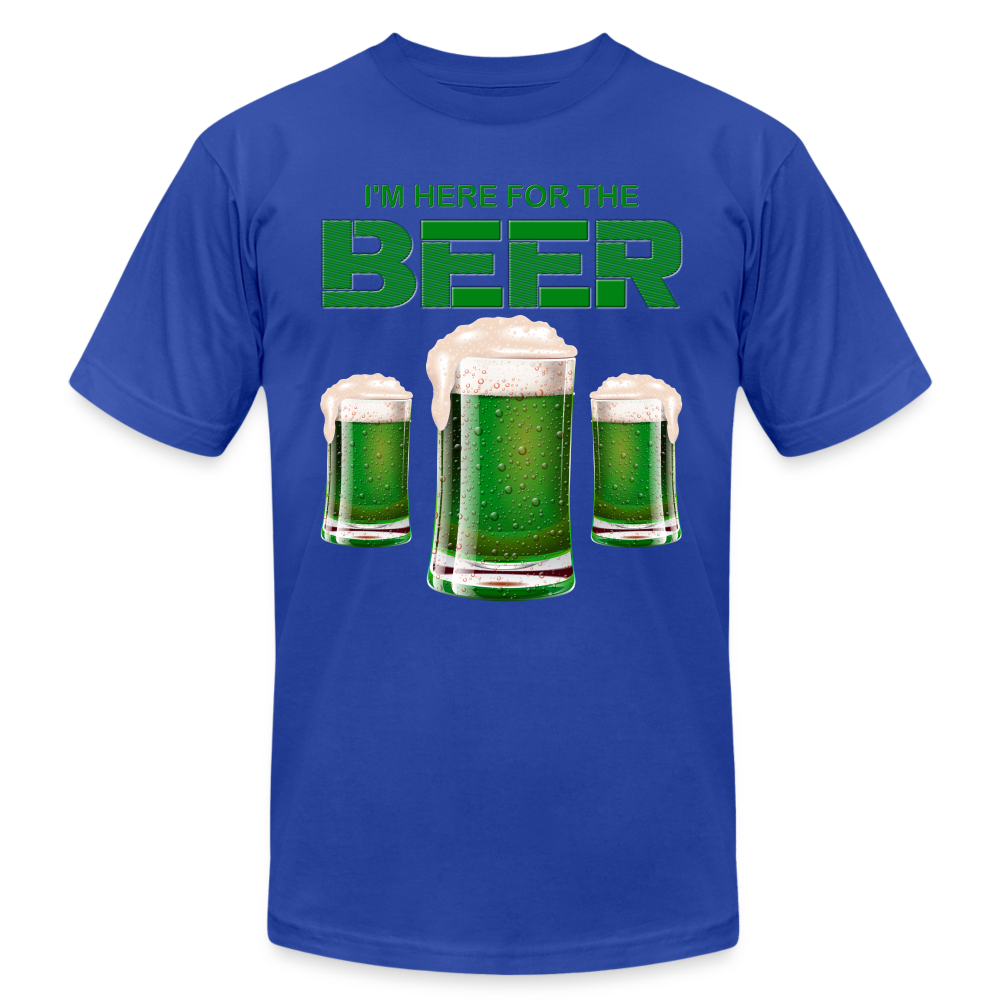 I'm Here For The Beer, Beer Drinking Shirt, Green Beer, St Patrick Day Shirt, Shamrock Shirt, Irish Shirt, Lucky Shirt, St Patricks Shirt, St Patricks Day Tee, St Patricks Day Gifts - royal blue