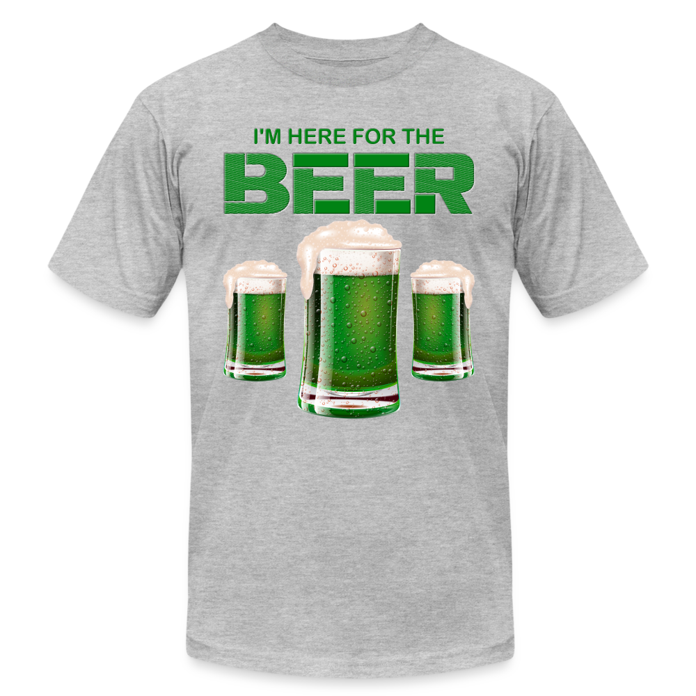 I'm Here For The Beer, Beer Drinking Shirt, Green Beer, St Patrick Day Shirt, Shamrock Shirt, Irish Shirt, Lucky Shirt, St Patricks Shirt, St Patricks Day Tee, St Patricks Day Gifts - heather gray