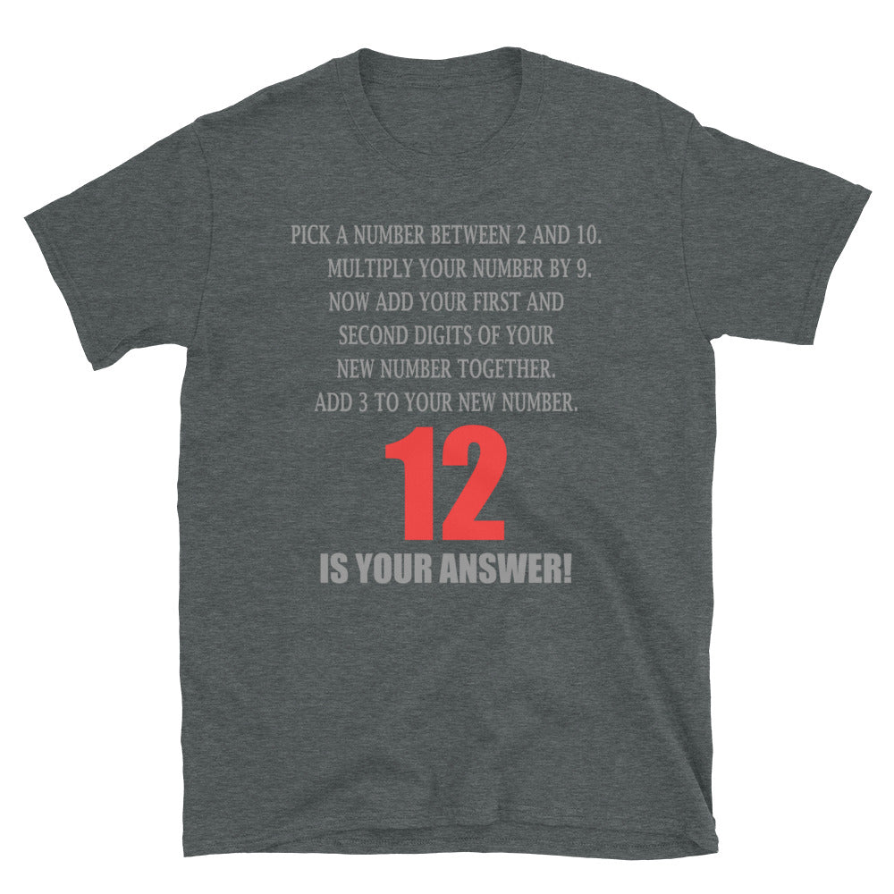 Problem Solving Math Teacher Shirt, Mathematics Shirt, Funny Joke Shirt, Answer Quote Lucky 12 Shirt, Mind Reading Sarcastic Cool