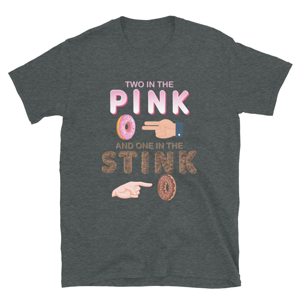 Adult Humor Shirt, The shocker symbol t-shirt, Inappropriate adult sexual humor, 2 in the pink 1 in the stink butt play anal joke, Two, One