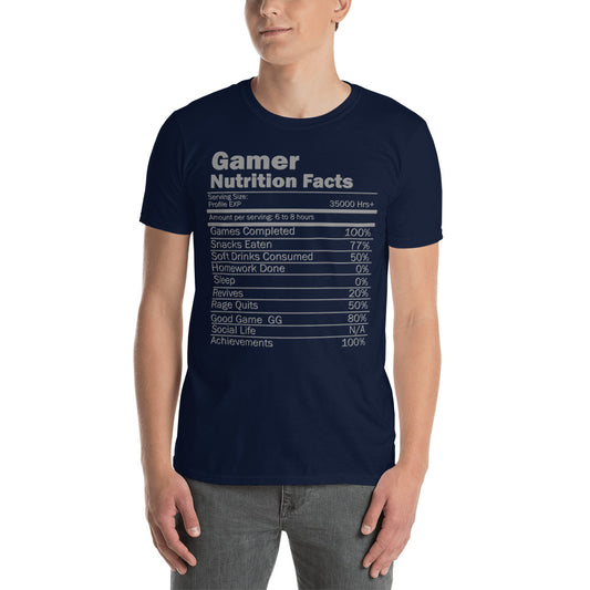 Gamer Nutrition Facts Video Game Shirt, Birthday Gift, Valentine Gift Gift For Gamer, Gamer Gift, Valentine's Day Gift, Gift For Him