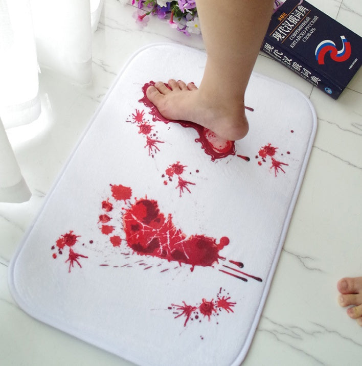 Bloody Bath Mat, Halloween Horror Mat, Shower Mat, Bath Mat, Bloody Foot Print, Foot Print Mat