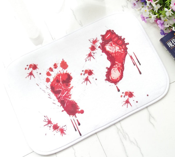 Bloody Bath Mat, Halloween Horror Mat, Shower Mat, Bath Mat, Bloody Foot Print, Foot Print Mat