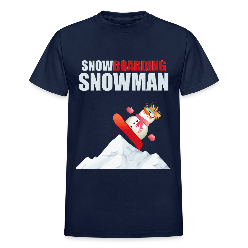 Snowboarding Snowman Shirt, Christmas Shirt, Holiday Shirt, Merry Christmas, Snowman Shirt, Snowboarding Shirt, Gift For Kids - navy