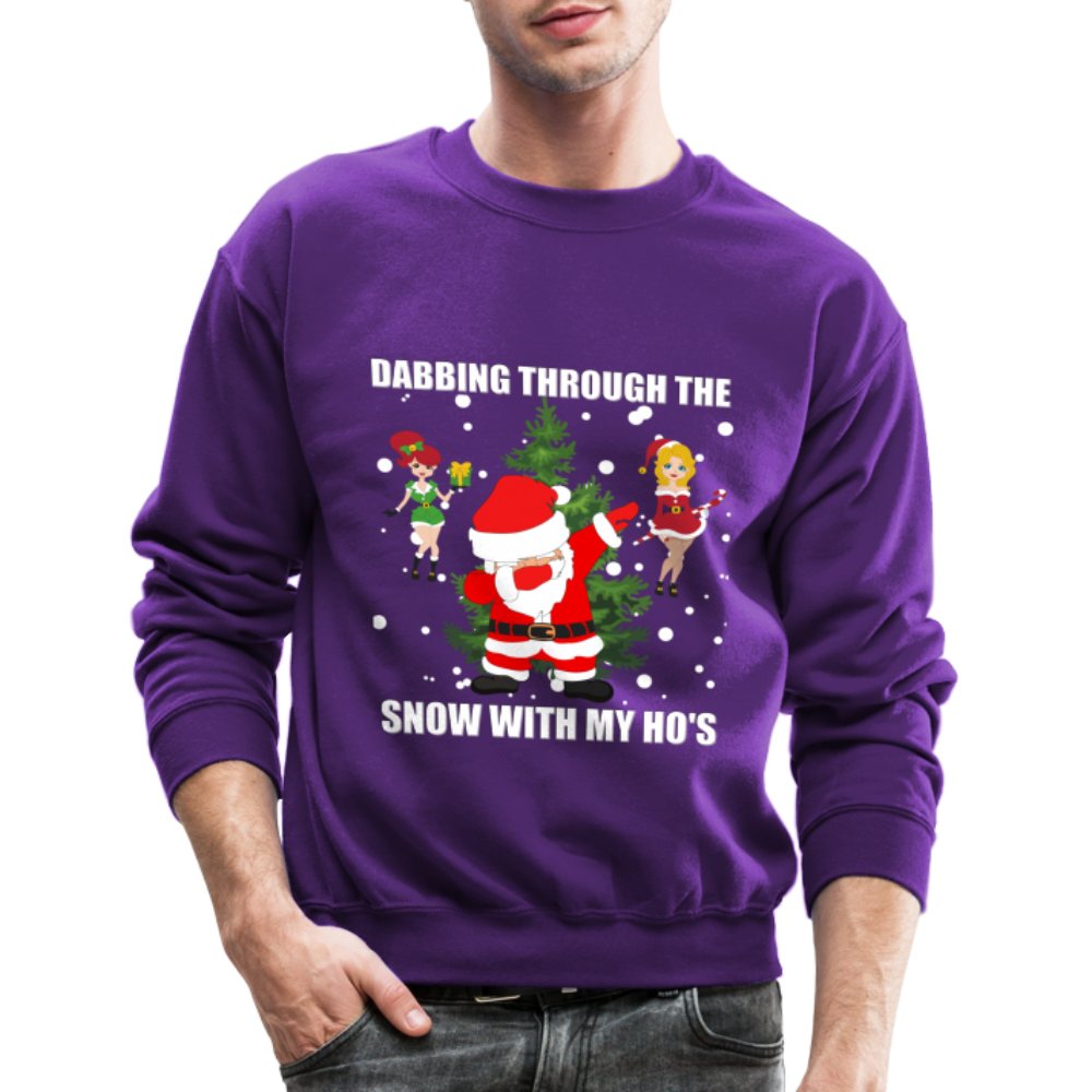 Dabbing Through, The Snow With My Ho's, Ugly Christmas Sweater, Christmas Sweater, Xmas Sweater, Funny Christmas Sweater, Men Christmas Sweater - purple