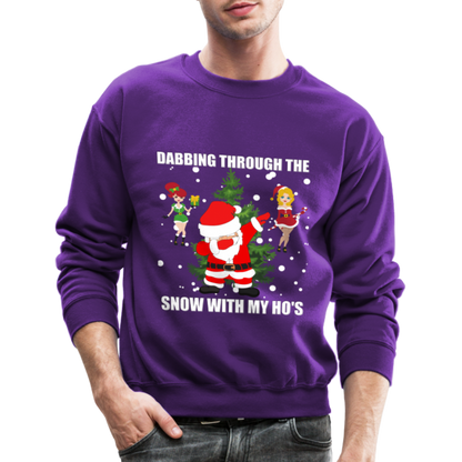 Dabbing Through, The Snow With My Ho's, Ugly Christmas Sweater, Christmas Sweater, Xmas Sweater, Funny Christmas Sweater, Men Christmas Sweater - purple