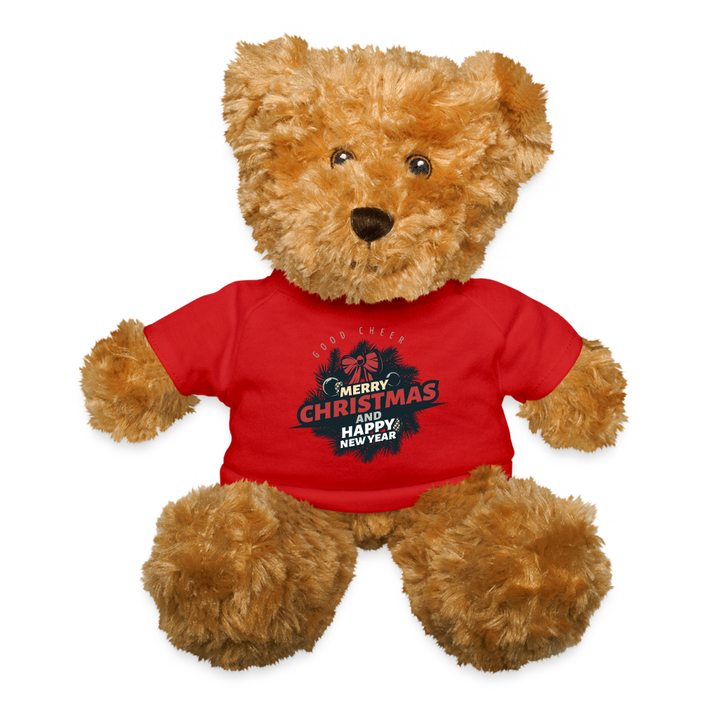 Christmas Teddy Bear, Merry Christmas Bear, Happy New Year, Xmas Teddy Bear, Xmas Bear, NYE Bear, Christmas Gift, Xmas Gift Idea - red