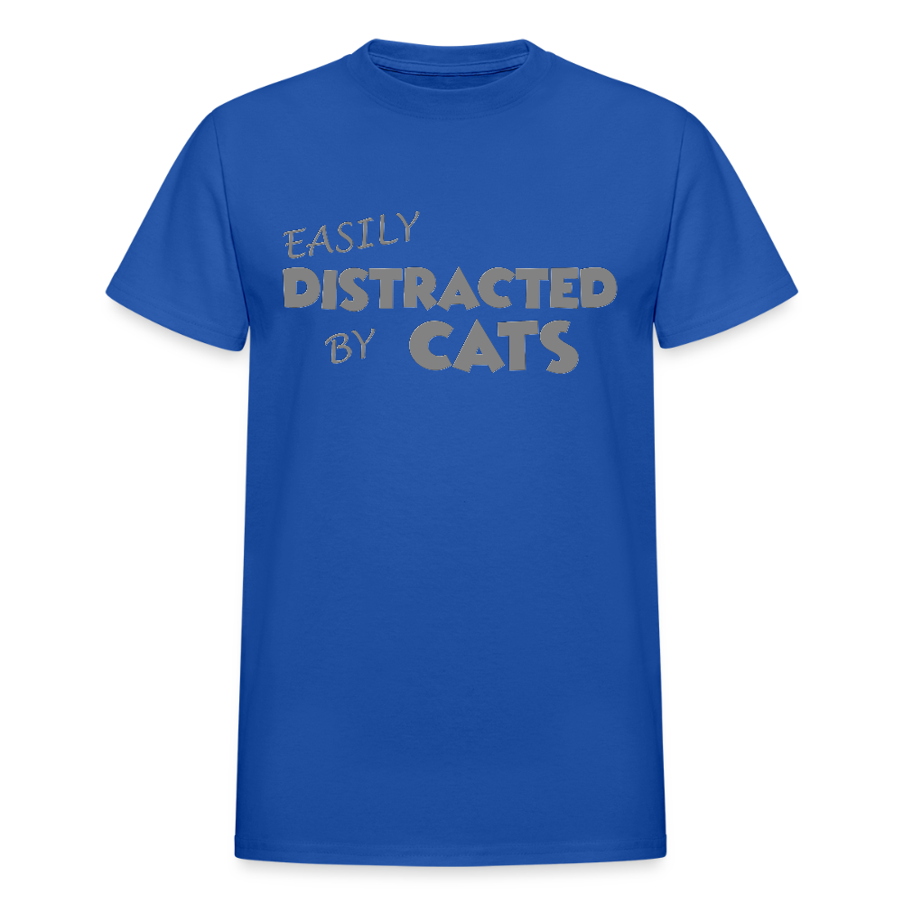 Easily Distracted By Cats Shirt, Cat Lover Shirt, Cat Lover T-Shirt, Funny Cat Shirt, Cat Saying Shirt, Cat Slogan Shirt, Cat Tee - royal blue