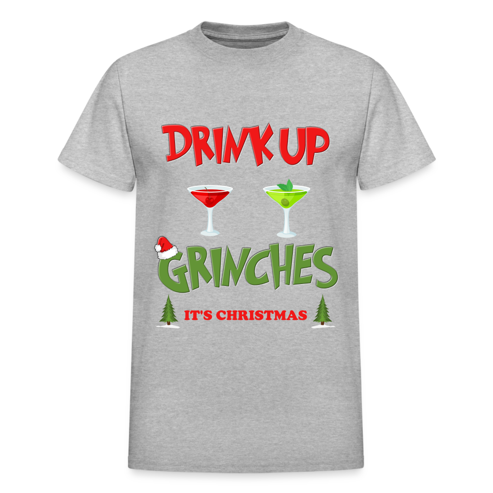 Drink Up Grinches Shirt, Christmas Gifts, Holiday Party, Funny Christmas Shirt, Family Christmas Shirts, Funny Holiday, What Up Grinches Tee - heather gray