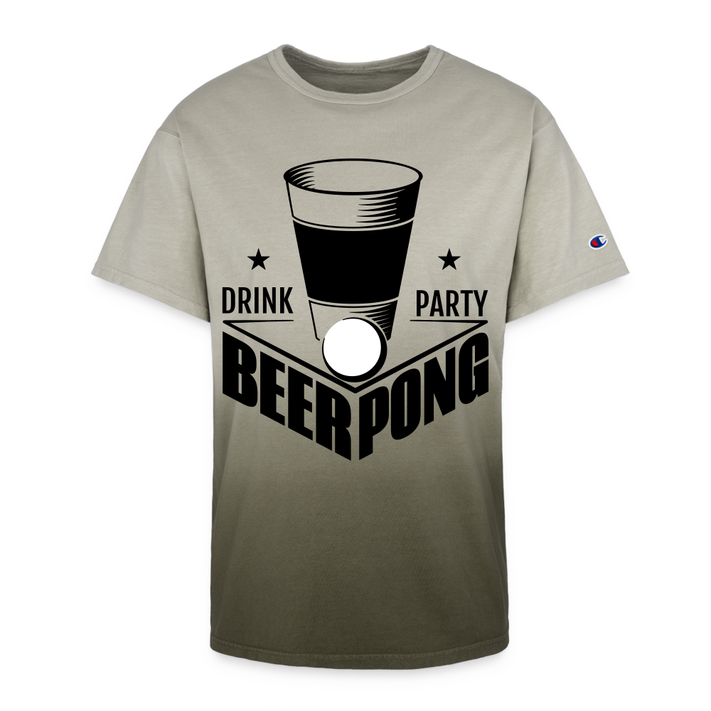 Beer Drinking, Beer Pong, Drinking Party, Beer Party, Champion Dip Dye T-shirt - army ombre