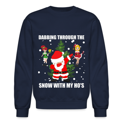 Dabbing Through, The Snow With My Ho's, Ugly Christmas Sweater, Christmas Sweater, Xmas Sweater, Funny Christmas Sweater, Men Christmas Sweater - navy