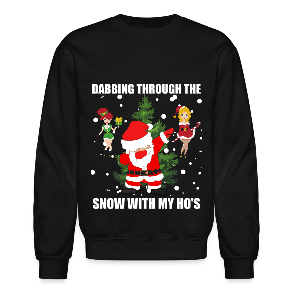 Dabbing Through, The Snow With My Ho's, Ugly Christmas Sweater, Christmas Sweater, Xmas Sweater, Funny Christmas Sweater, Men Christmas Sweater - black