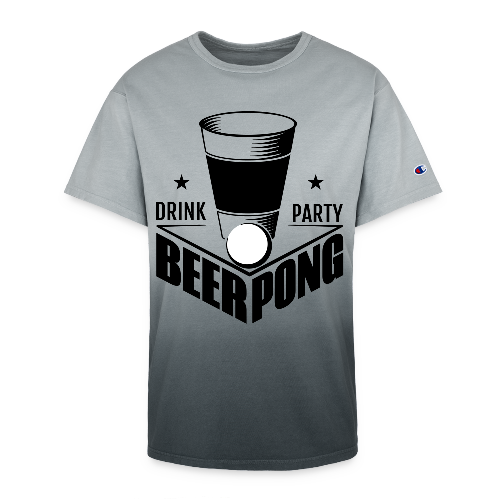 Beer Drinking, Beer Pong, Drinking Party, Beer Party, Champion Dip Dye T-shirt - black ombre