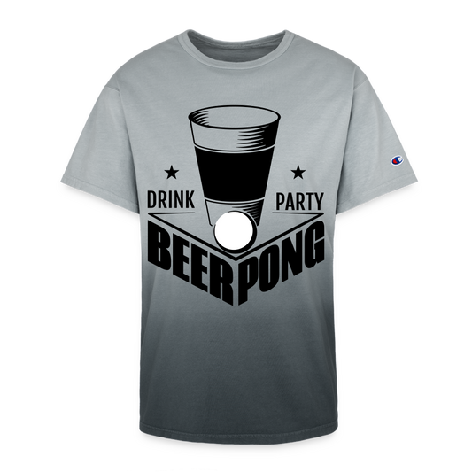 Beer Drinking, Beer Pong, Drinking Party, Beer Party, Champion Dip Dye T-shirt - black ombre
