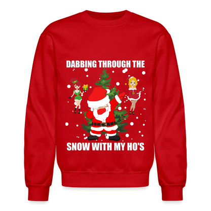 Dabbing Through, The Snow With My Ho's, Ugly Christmas Sweater, Christmas Sweater, Xmas Sweater, Funny Christmas Sweater, Men Christmas Sweater - red
