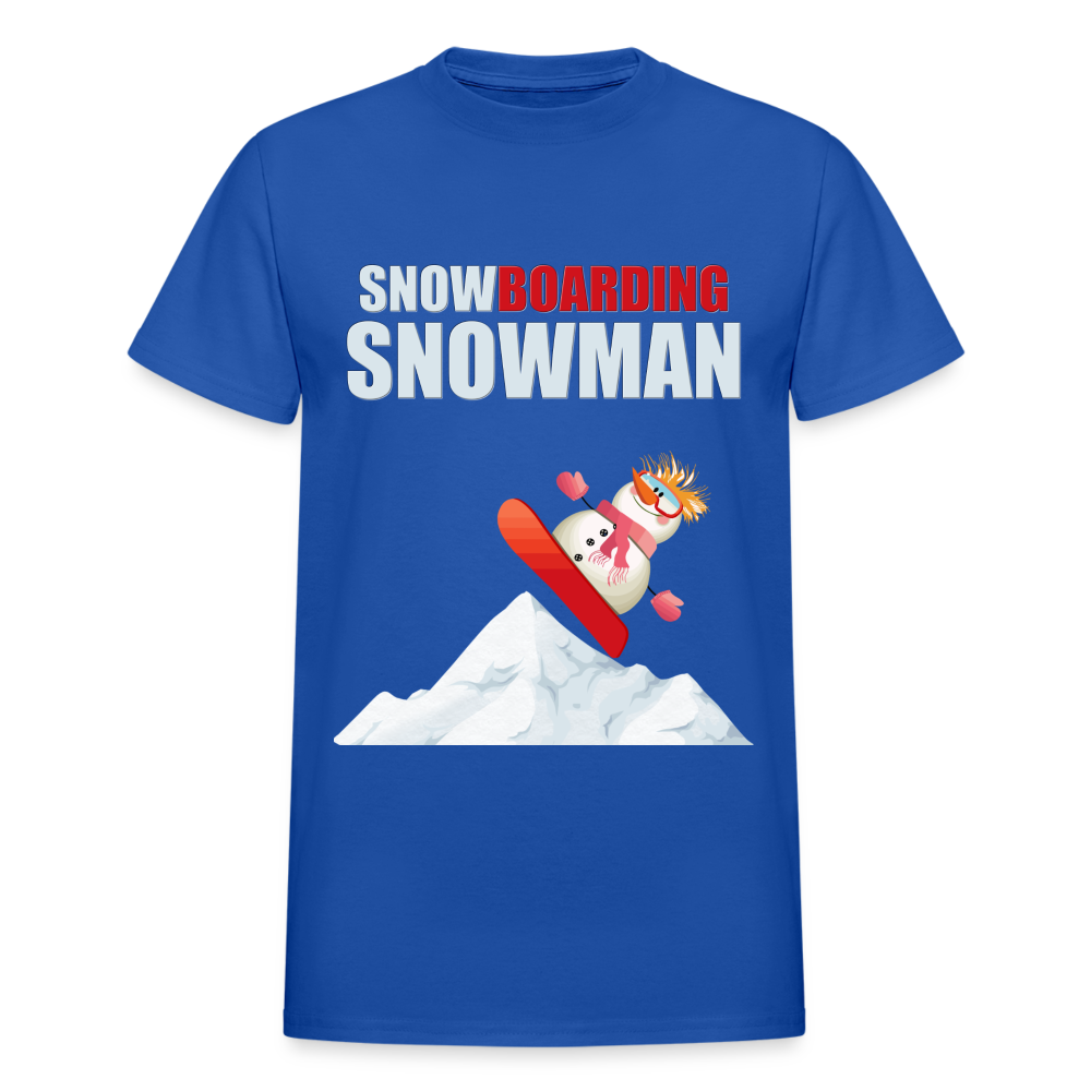 Snowboarding Snowman Shirt, Christmas Shirt, Holiday Shirt, Merry Christmas, Snowman Shirt, Snowboarding Shirt, Gift For Kids - royal blue