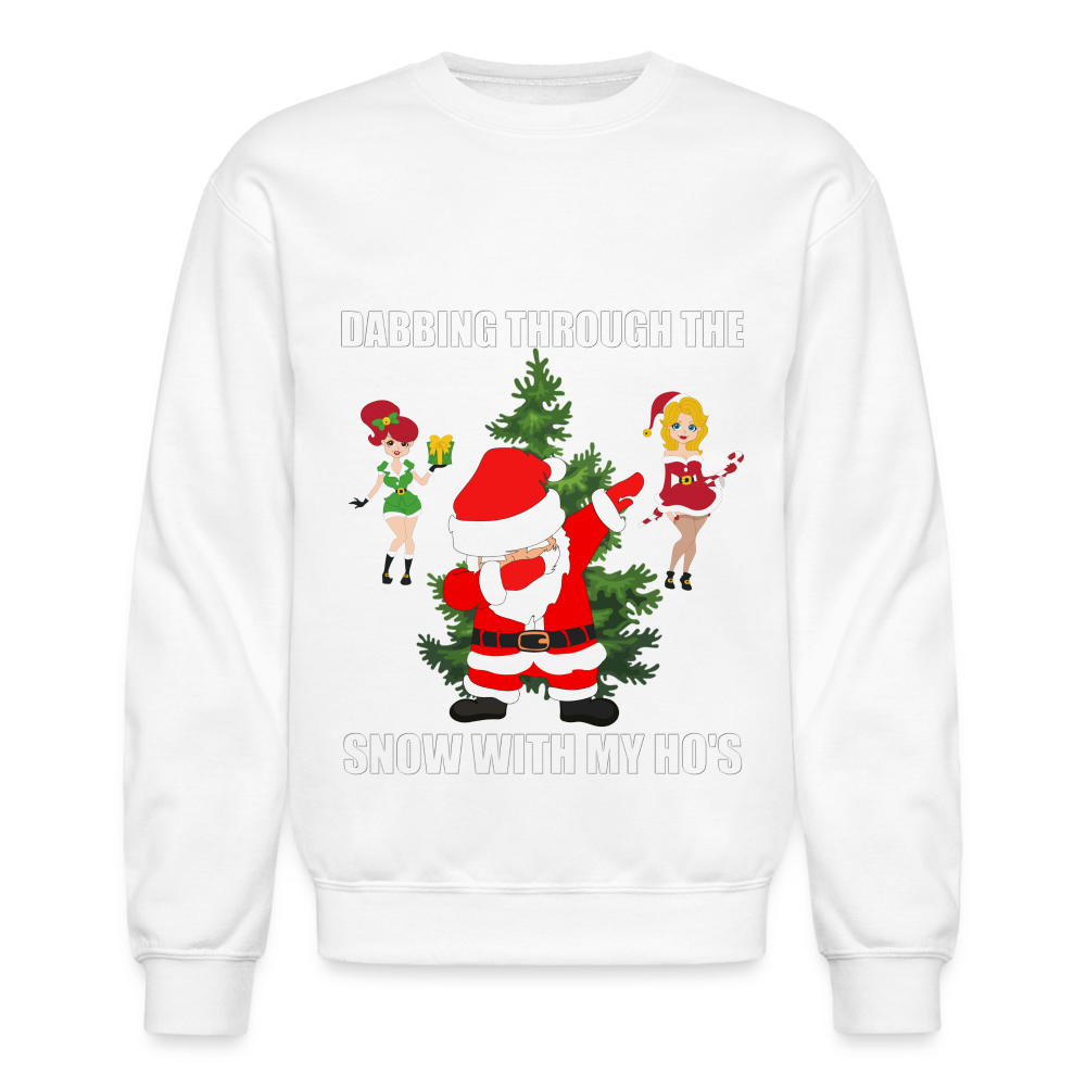 Dabbing Through, The Snow With My Ho's, Ugly Christmas Sweater, Christmas Sweater, Xmas Sweater, Funny Christmas Sweater, Men Christmas Sweater - white