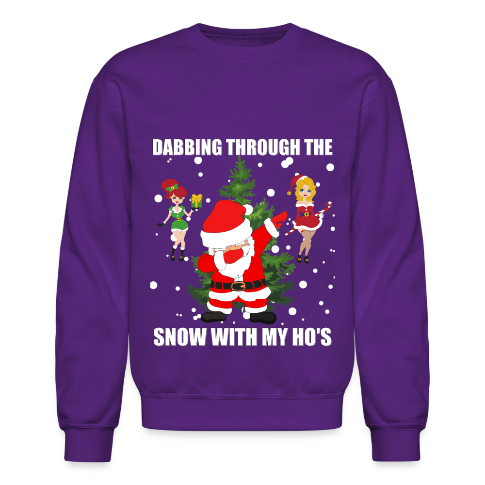 Dabbing Through, The Snow With My Ho's, Ugly Christmas Sweater, Christmas Sweater, Xmas Sweater, Funny Christmas Sweater, Men Christmas Sweater - purple