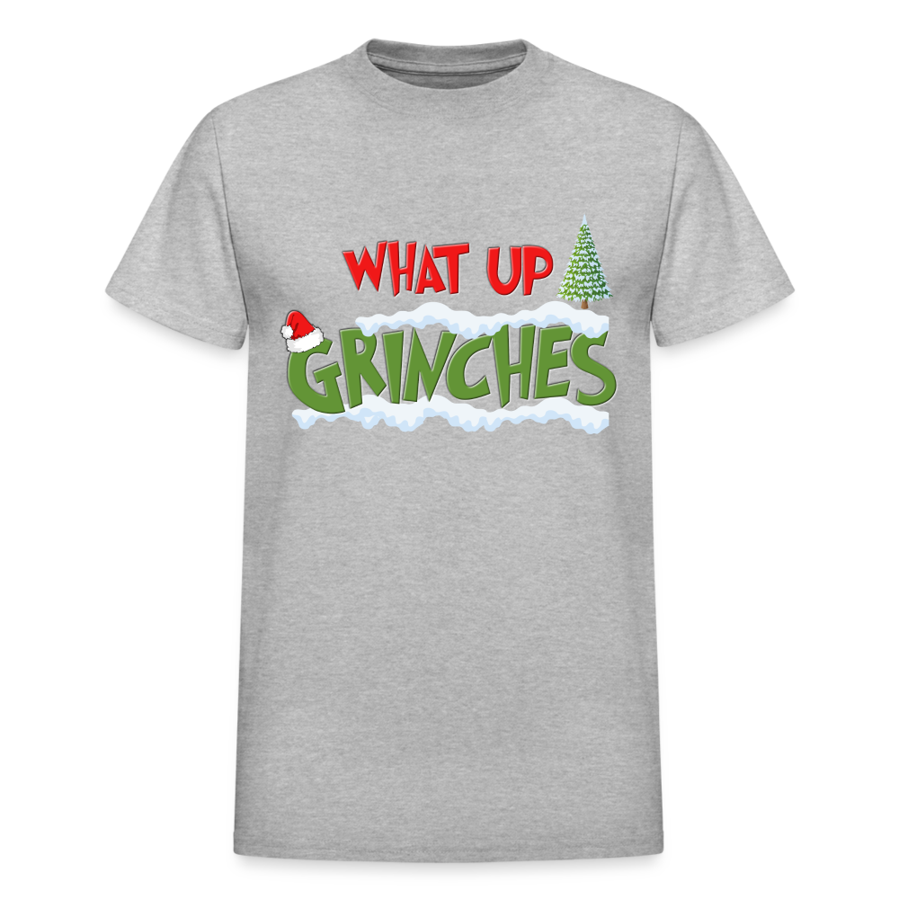 Christmas Gifts, What Up Grinches Shirt, Holiday Party, Funny Christmas Shirt, Family Christmas Shirts, Funny Holiday, Christmas Pajamas - heather gray