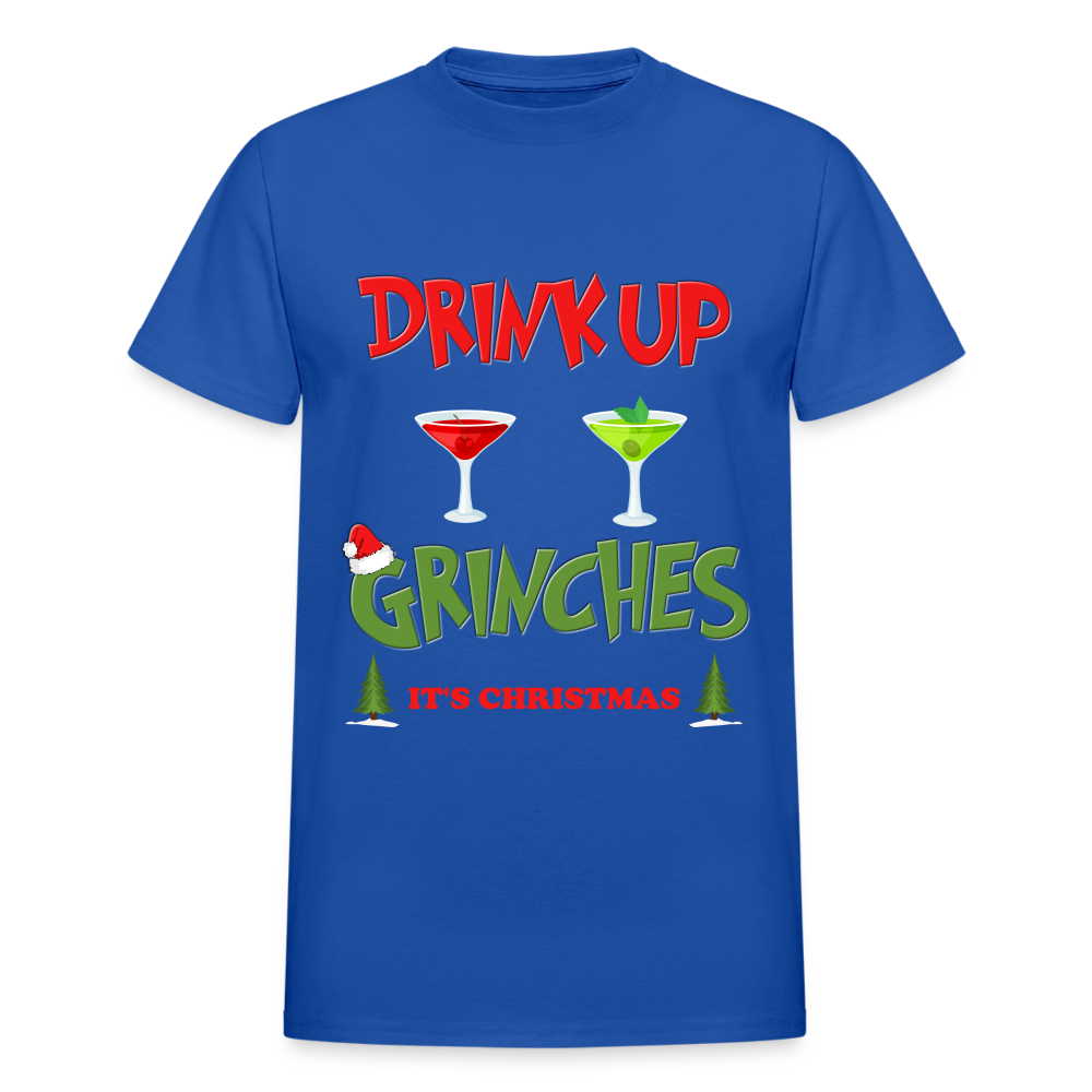Drink Up Grinches Shirt, Christmas Gifts, Holiday Party, Funny Christmas Shirt, Family Christmas Shirts, Funny Holiday, What Up Grinches Tee - royal blue
