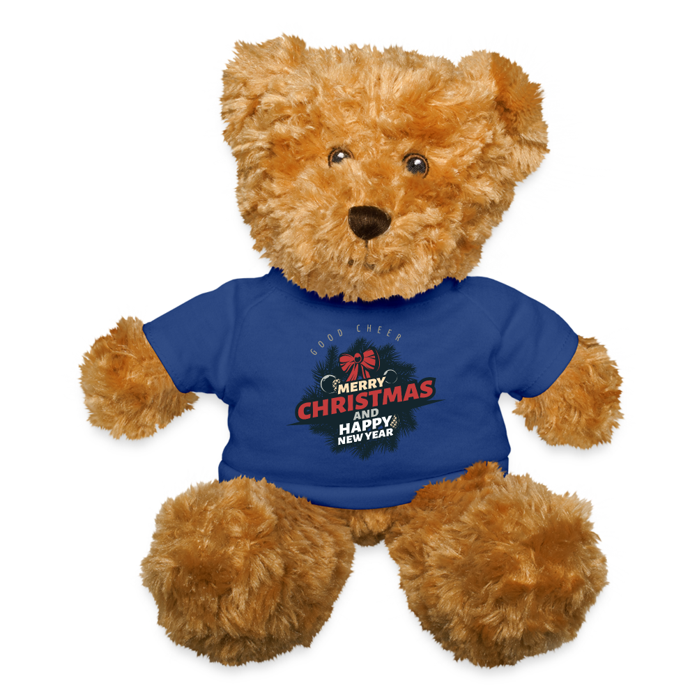 Christmas Teddy Bear, Merry Christmas Bear, Happy New Year, Xmas Teddy Bear, Xmas Bear, NYE Bear, Christmas Gift, Xmas Gift Idea - royal blue