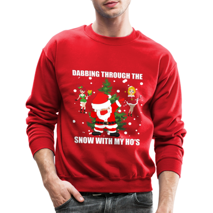 Dabbing Through, The Snow With My Ho's, Ugly Christmas Sweater, Christmas Sweater, Xmas Sweater, Funny Christmas Sweater, Men Christmas Sweater - red