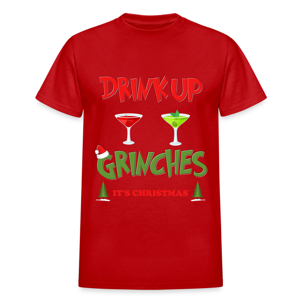 Drink Up Grinches Shirt, Christmas Gifts, Holiday Party, Funny Christmas Shirt, Family Christmas Shirts, Funny Holiday, What Up Grinches Tee - red