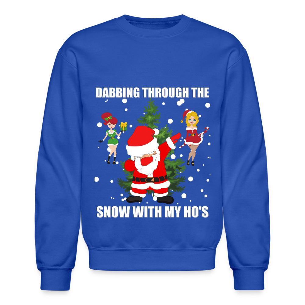 Dabbing Through, The Snow With My Ho's, Ugly Christmas Sweater, Christmas Sweater, Xmas Sweater, Funny Christmas Sweater, Men Christmas Sweater - royal blue