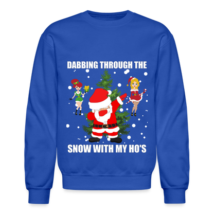 Dabbing Through, The Snow With My Ho's, Ugly Christmas Sweater, Christmas Sweater, Xmas Sweater, Funny Christmas Sweater, Men Christmas Sweater - royal blue