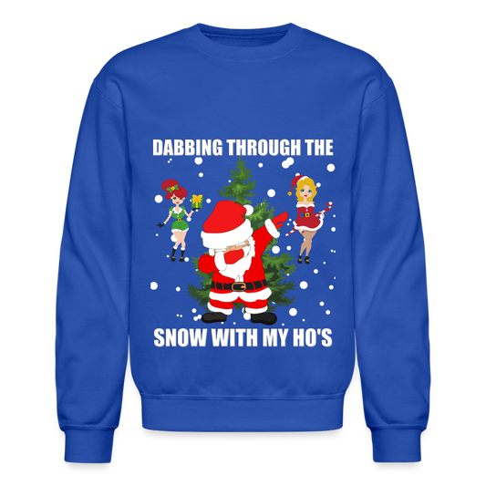 Dabbing Through, The Snow With My Ho's, Ugly Christmas Sweater, Christmas Sweater, Xmas Sweater, Funny Christmas Sweater, Men Christmas Sweater - royal blue