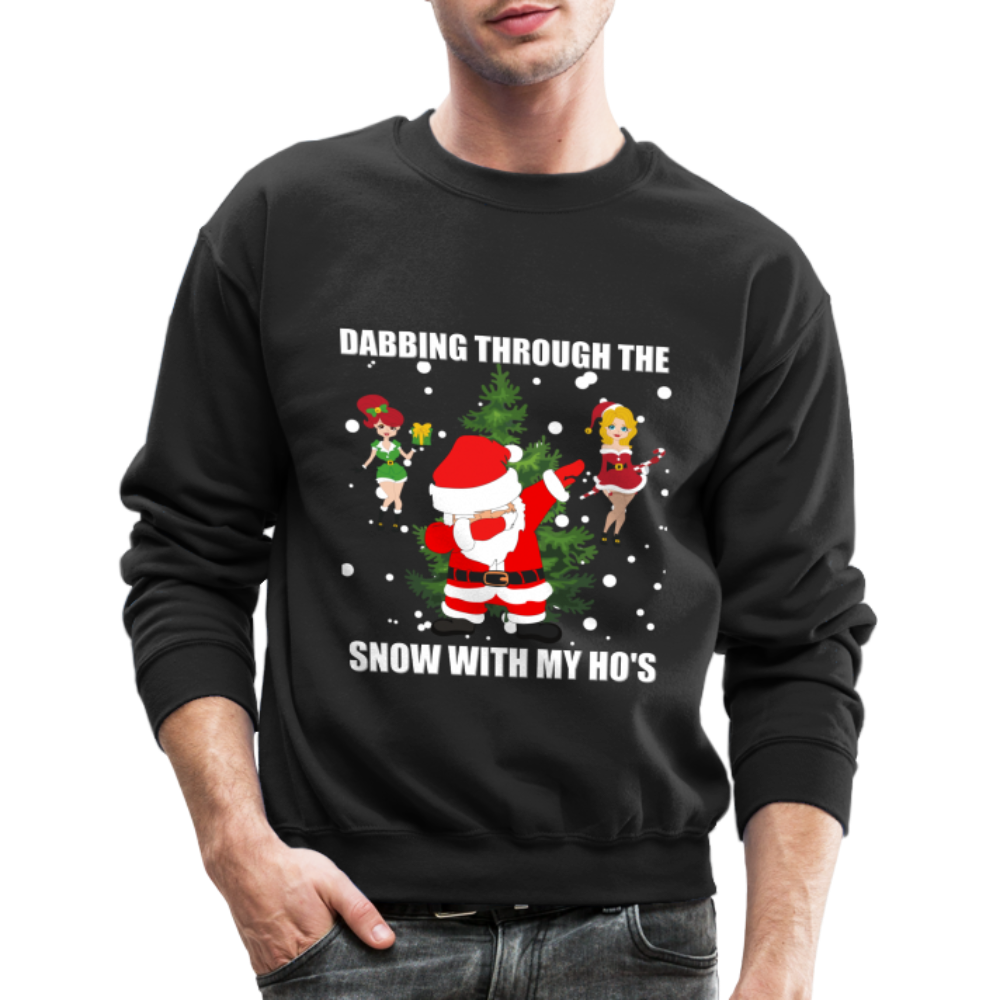 Dabbing Through, The Snow With My Ho's, Ugly Christmas Sweater, Christmas Sweater, Xmas Sweater, Funny Christmas Sweater, Men Christmas Sweater - black