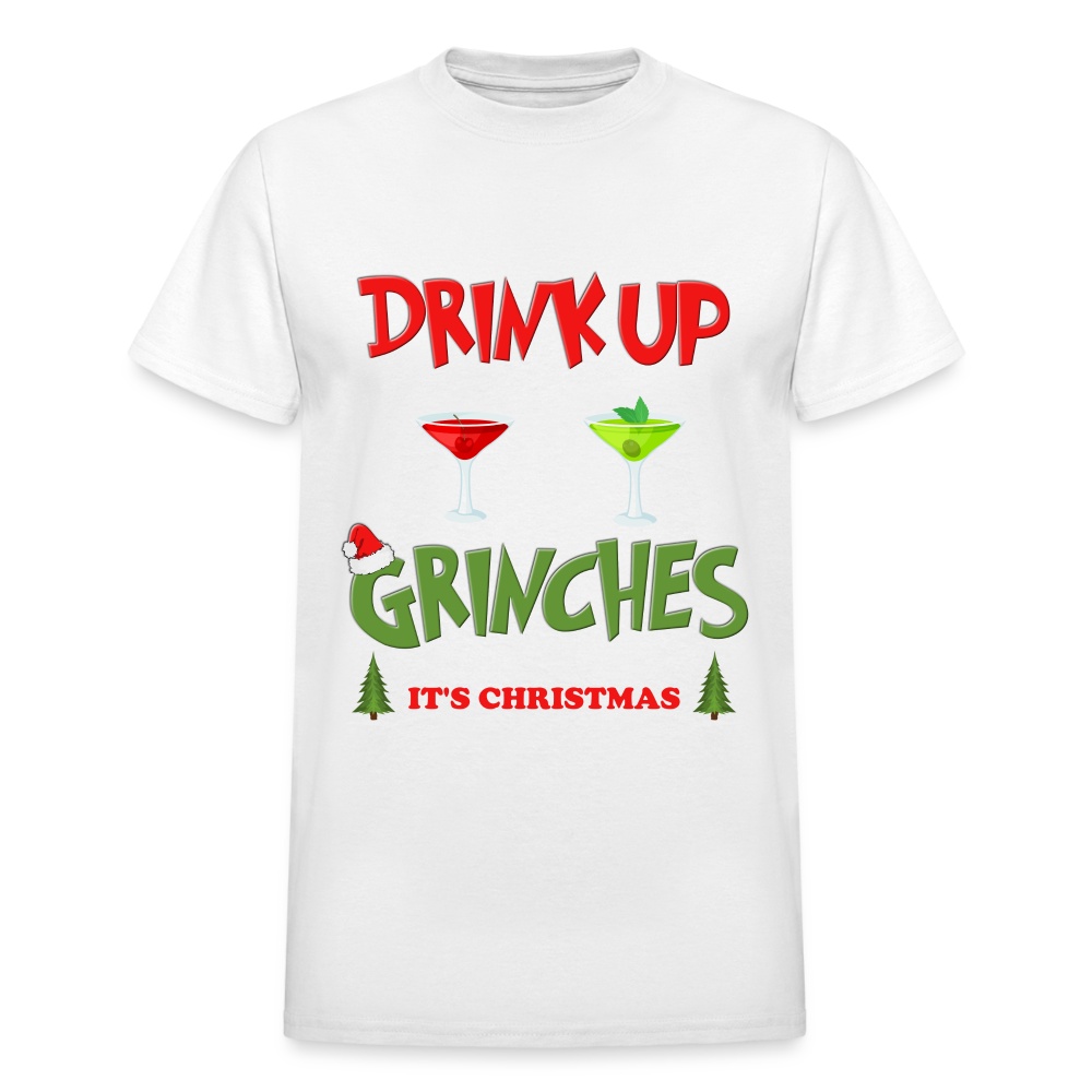 Drink Up Grinches Shirt, Christmas Gifts, Holiday Party, Funny Christmas Shirt, Family Christmas Shirts, Funny Holiday, What Up Grinches Tee - white