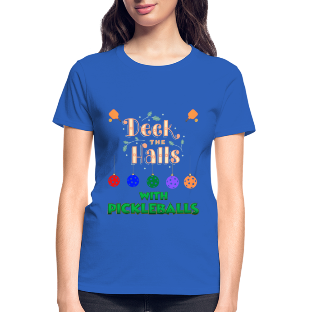 Pickleball Christmas, Deck The Halls With Pickleballs, Pickleball, Pickleball Player, Pickleball Paddle, funny pickleball Shirt - royal blue