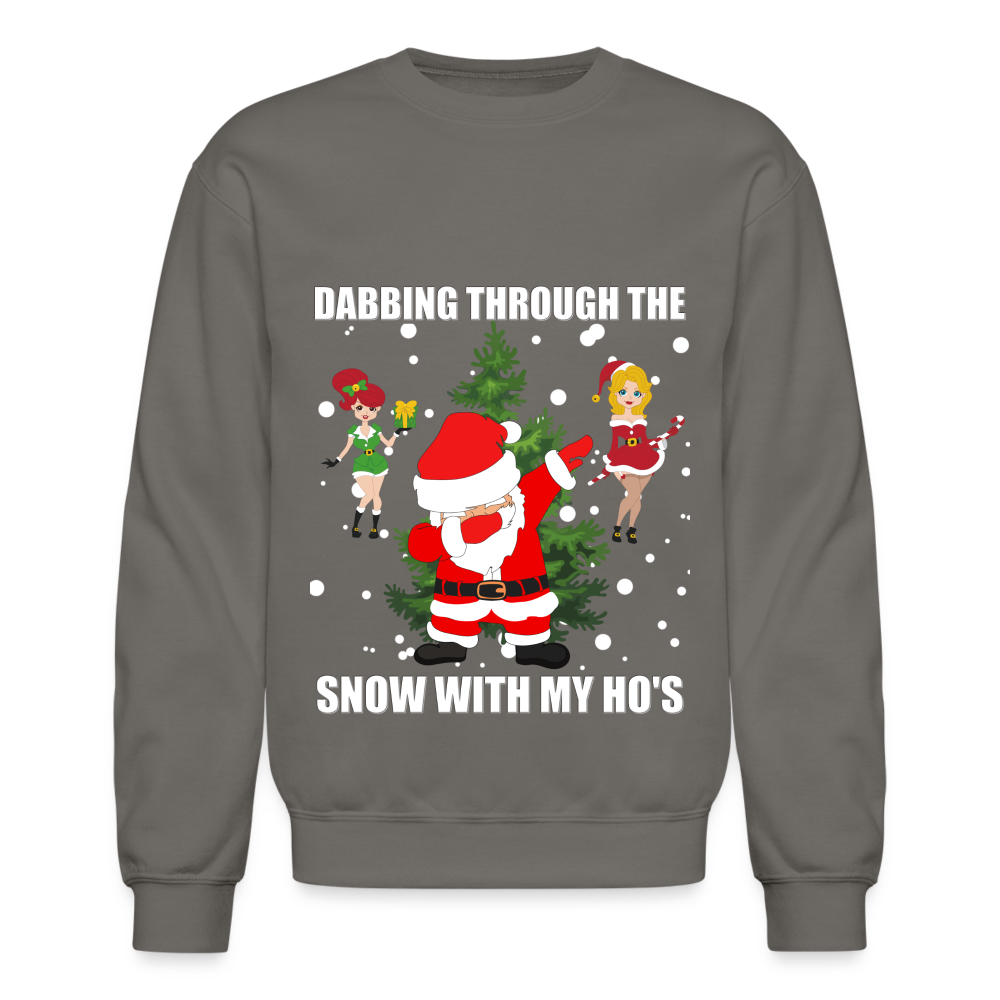 Dabbing Through, The Snow With My Ho's, Ugly Christmas Sweater, Christmas Sweater, Xmas Sweater, Funny Christmas Sweater, Men Christmas Sweater - asphalt gray