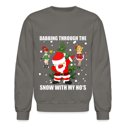 Dabbing Through, The Snow With My Ho's, Ugly Christmas Sweater, Christmas Sweater, Xmas Sweater, Funny Christmas Sweater, Men Christmas Sweater - asphalt gray