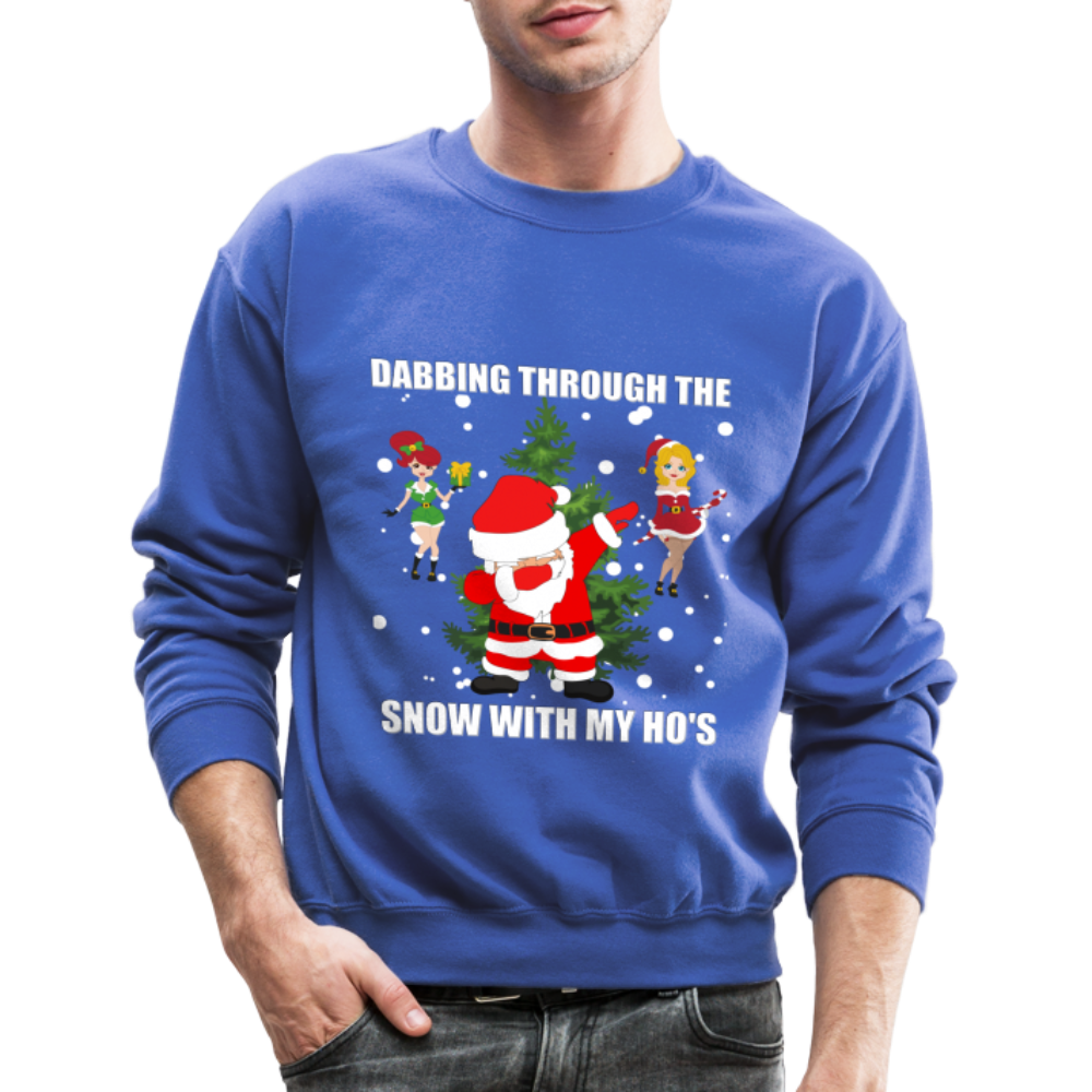 Dabbing Through, The Snow With My Ho's, Ugly Christmas Sweater, Christmas Sweater, Xmas Sweater, Funny Christmas Sweater, Men Christmas Sweater - royal blue