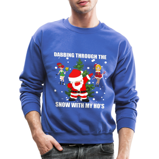 Dabbing Through, The Snow With My Ho's, Ugly Christmas Sweater, Christmas Sweater, Xmas Sweater, Funny Christmas Sweater, Men Christmas Sweater - royal blue