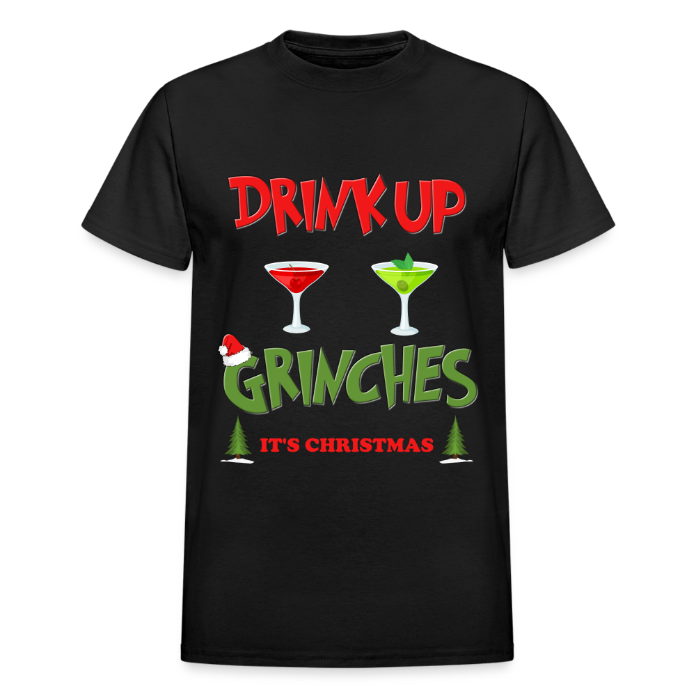 Drink Up Grinches Shirt, Christmas Gifts, Holiday Party, Funny Christmas Shirt, Family Christmas Shirts, Funny Holiday, What Up Grinches Tee - black