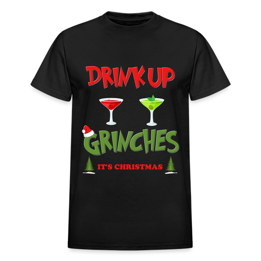 Drink Up Grinches Shirt, Christmas Gifts, Holiday Party, Funny Christmas Shirt, Family Christmas Shirts, Funny Holiday, What Up Grinches Tee - black