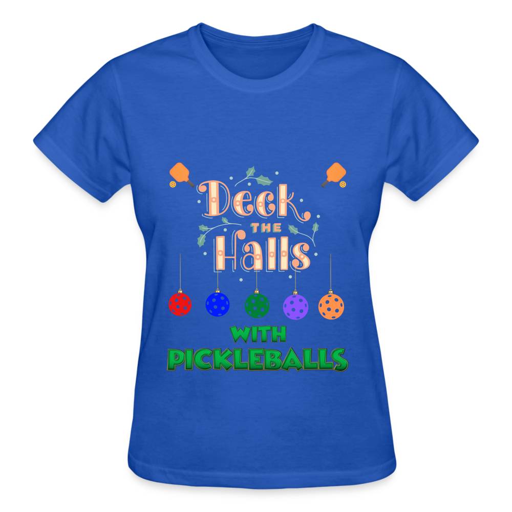 Pickleball Christmas, Deck The Halls With Pickleballs, Pickleball, Pickleball Player, Pickleball Paddle, funny pickleball Shirt - royal blue