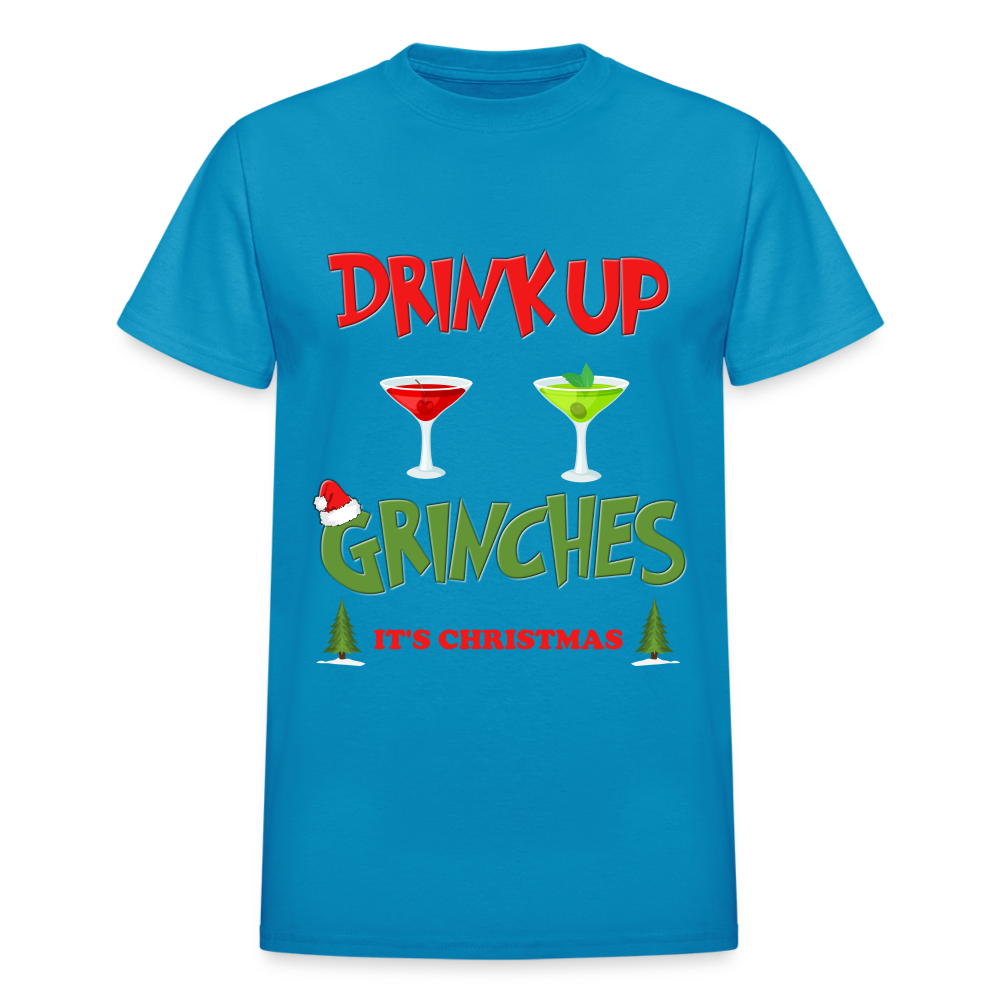 Drink Up Grinches Shirt, Christmas Gifts, Holiday Party, Funny Christmas Shirt, Family Christmas Shirts, Funny Holiday, What Up Grinches Tee - turquoise