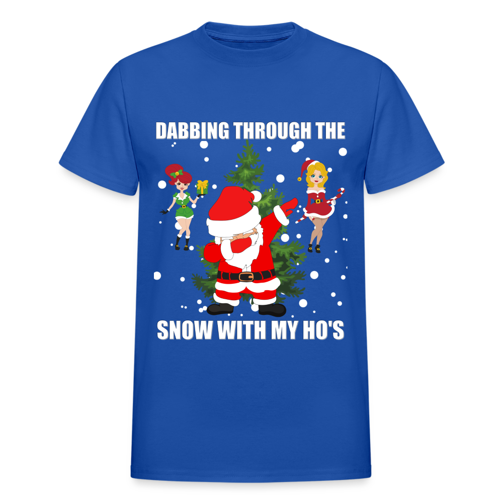 Dabbing Through, The Snow With My Ho's, Ugly Christmas Shirt, Christmas Shirt, Xmas Shirt, Funny Christmas Shirt, Men Christmas Shirt, Christmas T-shirt - royal blue