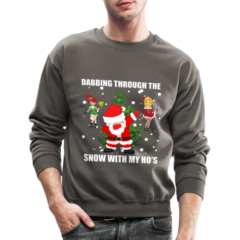 Dabbing Through, The Snow With My Ho's, Ugly Christmas Sweater, Christmas Sweater, Xmas Sweater, Funny Christmas Sweater, Men Christmas Sweater - asphalt gray