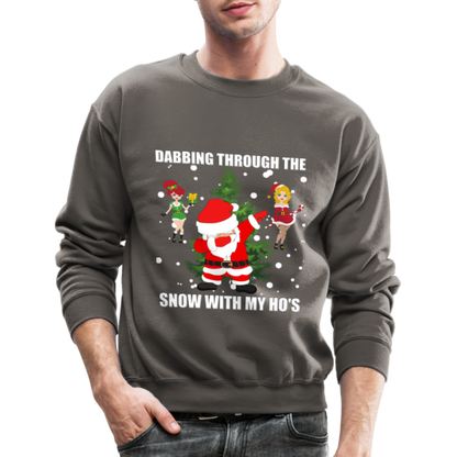 Dabbing Through, The Snow With My Ho's, Ugly Christmas Sweater, Christmas Sweater, Xmas Sweater, Funny Christmas Sweater, Men Christmas Sweater - asphalt gray