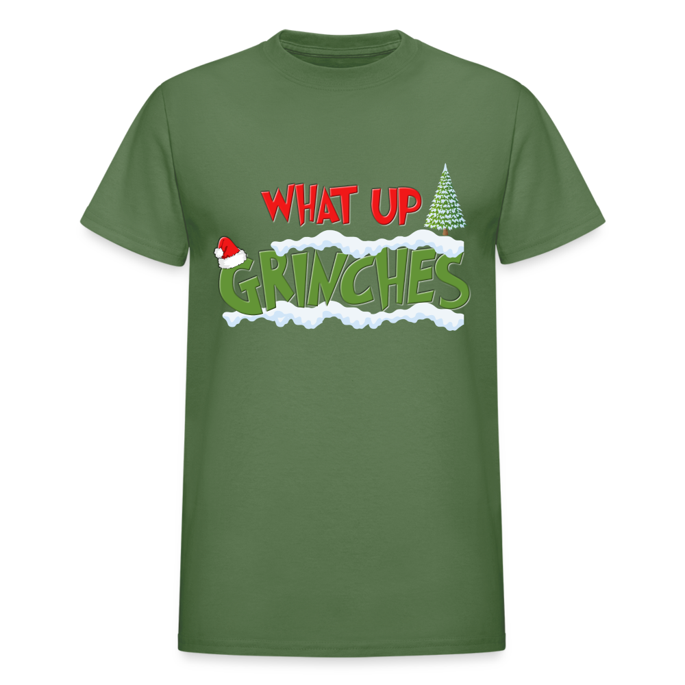 Christmas Gifts, What Up Grinches Shirt, Holiday Party, Funny Christmas Shirt, Family Christmas Shirts, Funny Holiday, Christmas Pajamas - military green