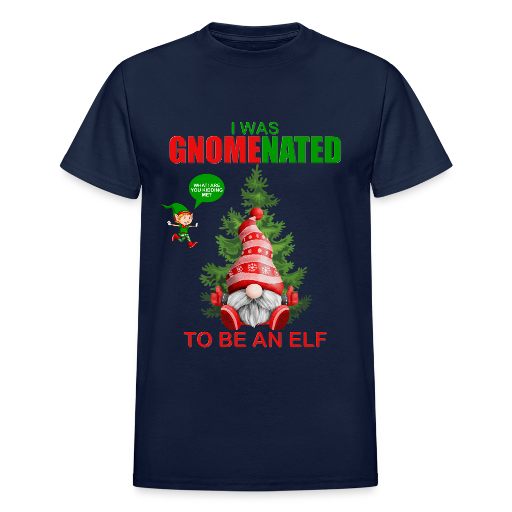 I Was Gnomenated To Be An Elf, Funny Christmas Gnome, Gnomes Christmas, Gnomes Christmas shirt, Men Christmas Shirt, Men Christmas shirt, Christmas Gift For Him, Christmas Pajamas - navy
