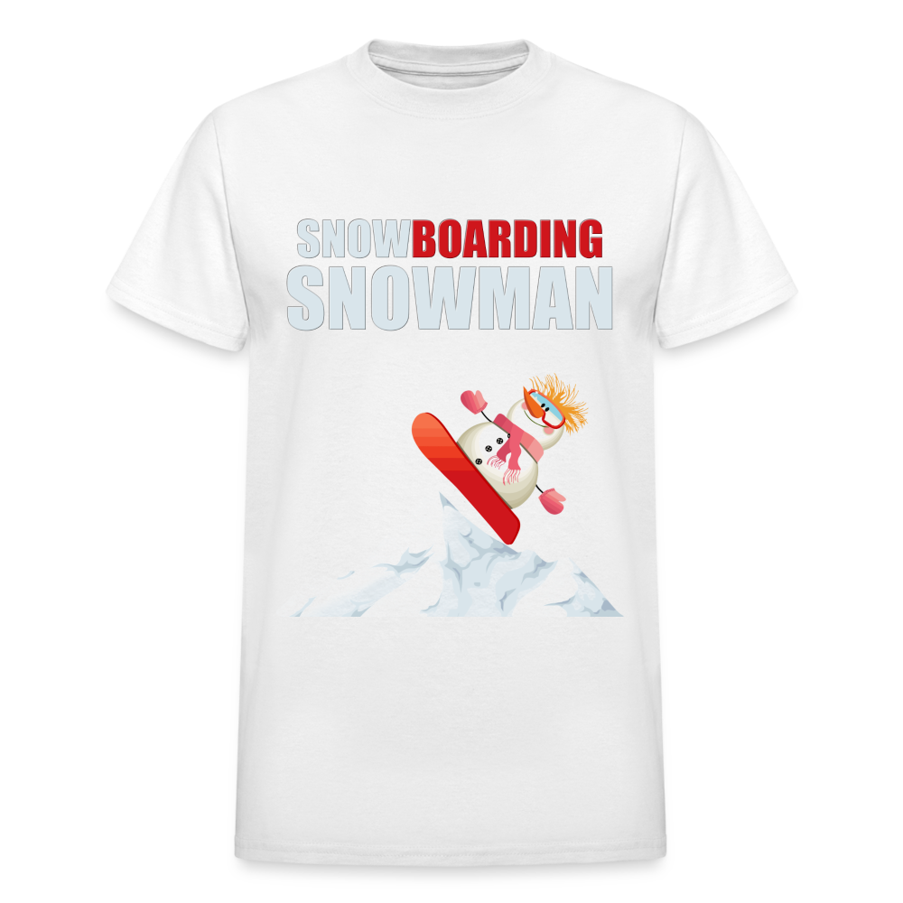 Snowboarding Snowman Shirt, Christmas Shirt, Holiday Shirt, Merry Christmas, Snowman Shirt, Snowboarding Shirt, Gift For Kids - white