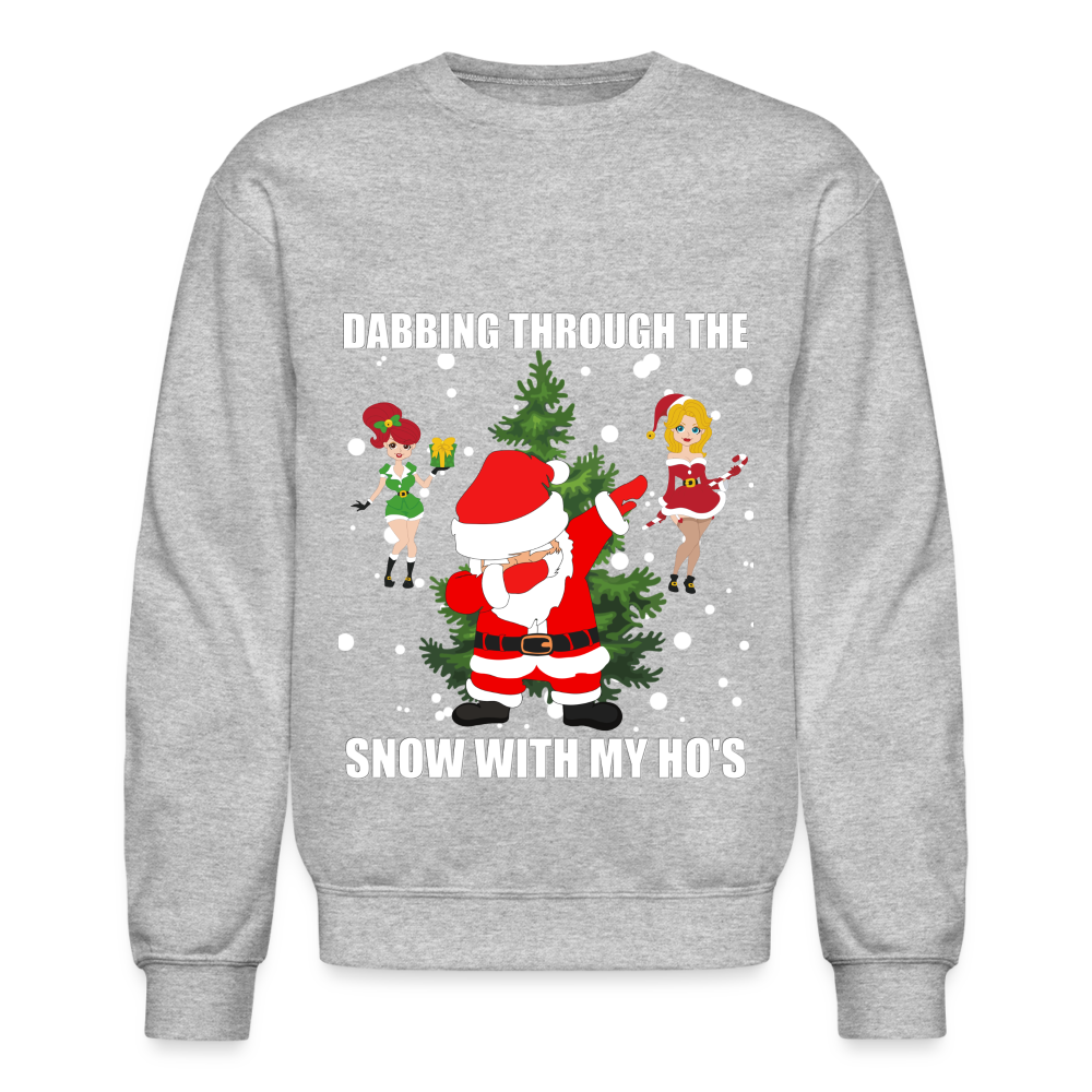 Dabbing Through, The Snow With My Ho's, Ugly Christmas Sweater, Christmas Sweater, Xmas Sweater, Funny Christmas Sweater, Men Christmas Sweater - heather gray