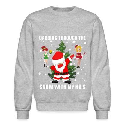 Dabbing Through, The Snow With My Ho's, Ugly Christmas Sweater, Christmas Sweater, Xmas Sweater, Funny Christmas Sweater, Men Christmas Sweater - heather gray