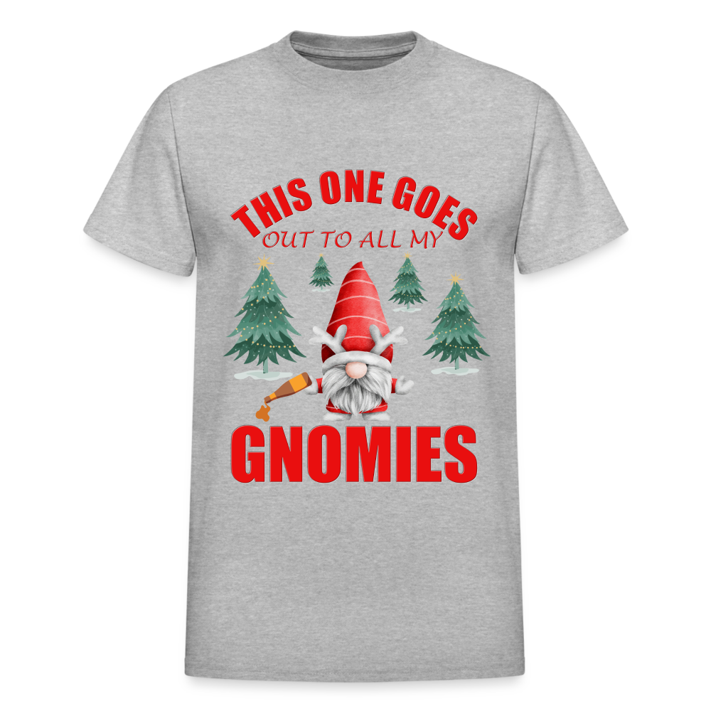 This One Goes Out To All My Gnomies, Funny Christmas Gnome, Gnomes Christmas, Gnomes Christmas shirt, Men Christmas Shirt, Men Christmas shirt, Christmas Gift For Him, Christmas Pajamas - heather gray